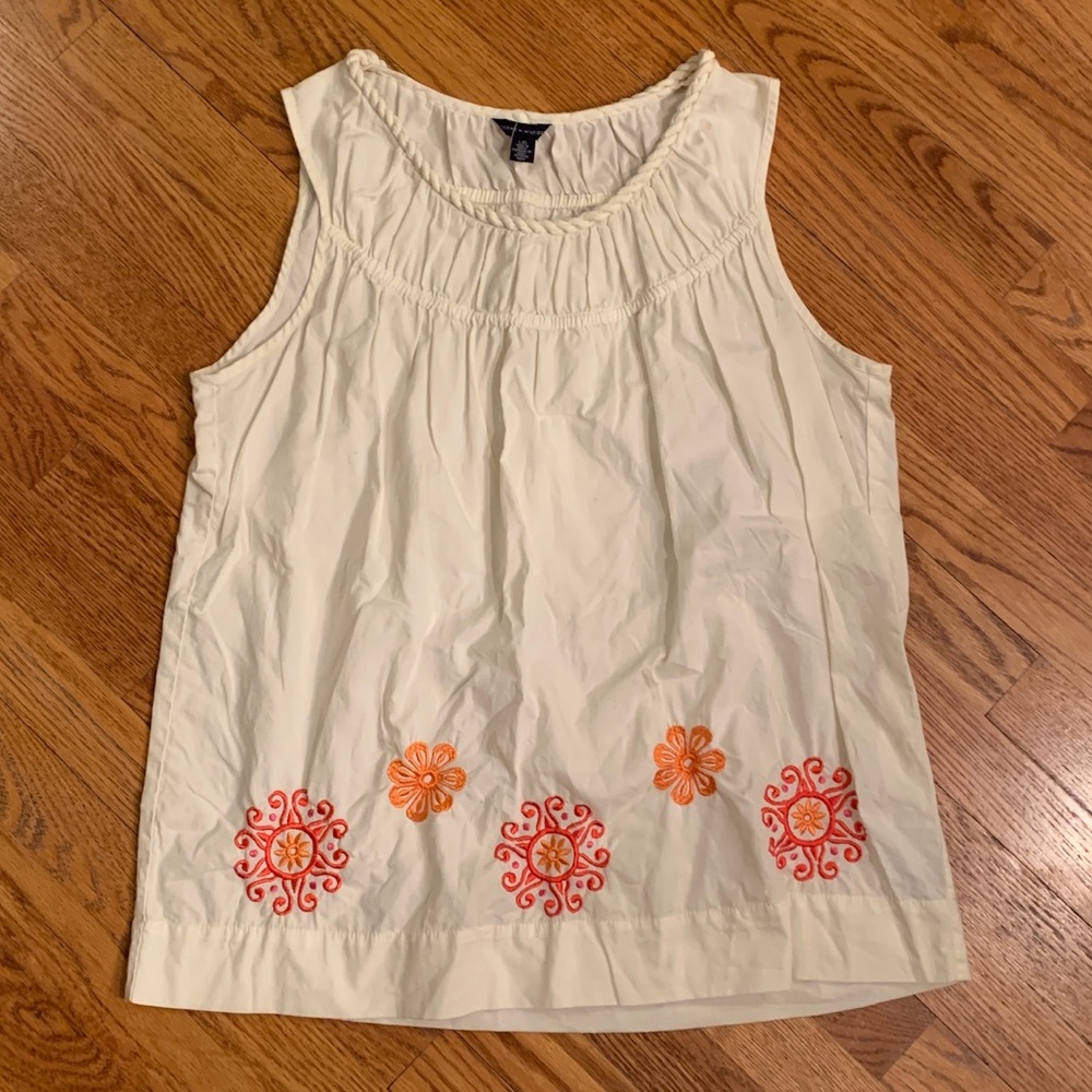 TOMMY HILFIGER Floral Embroidered Sleeveless Top